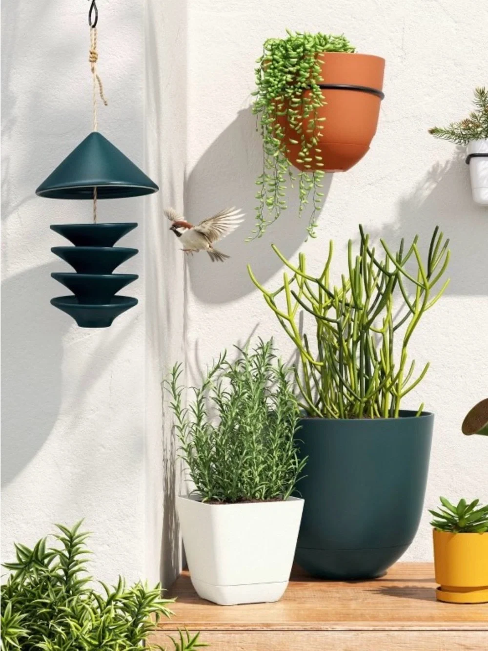 Threshold Teal Hanging Multi-Tier Bird Feeder